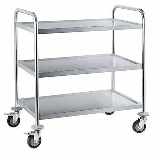 contacto Servierwagen 7004/003, Edelstahl, 3 Bden, silber