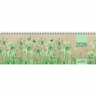 Zettler Tischquerkalender 159 Grasserie, 1 Woche/2 Seiten, 32x10,5cm, grn, 2026