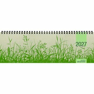 Zettler Tischquerkalender 159 Grasserie, 1 Woche/2 Seiten, 32x10,5cm, gr�n, 2027