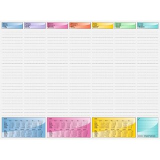 Brunnen Schreibunterlage 1070128, 58 x 43cm, Woche, 40 Blatt, 2026/2027/2028