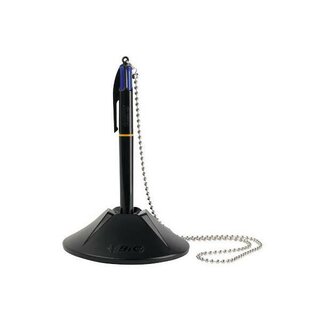 BIC 918515 Standkugelschreiber, mit Kette, 4 Minen, blau