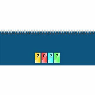 Brunnen Tischquerkalender 1077240996 DATAline, 1W/2S, 29,7 x 10,5cm, blau, 2027