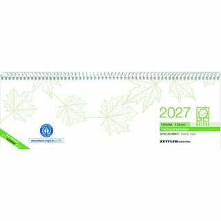 Zettler Tischquerkalender 116 Recycling, 1W/2S, 30 x 10cm, UWS, 2027