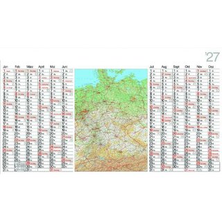 B�hner Plakatkalender ATLANT LK12, 12 M/1S, 139 x 79 cm, Deutschlandkarte, 2027