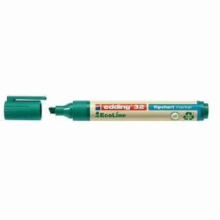 Flipchartmarker edding 32 EcoLine, Keilspitze, Strichst�rke: 1-5mm, gr�n