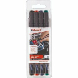 edding Kabelmarker 8407 4-8407-4, Rundspitze, 0,3 mm, 4er sortiert. 4 St�ck.
