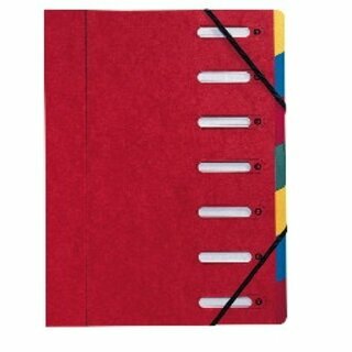 Ordnungsmappe Exacompta 55075E Harmonika, 7 F�cher, mit Gummizug, rot