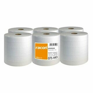 Papierhandtuchrolle Temca Racon 75443, 2-lagig, 20 cm x 140 m, hochwei�, 6 St�ck