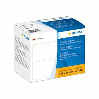 Frankier-Etiketten Herma 4318, 130 x 40mm (LxB), wei�, 1000 St�ck