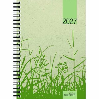Zettler Buchkalender 759 Grasserie, 1W/2S, Hardcover, A5, sort, UWS, 2027