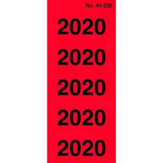 Jahressignal Avery Zweckform 43-2020, Jahr: 2020, rot, 100 Stck