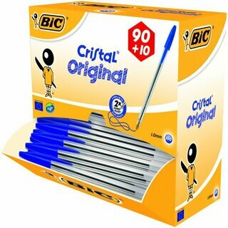Kugelschreiber BIC Cristal Original, Kappe, Strichst�rke: 0,4mm, blau, 100 St�ck