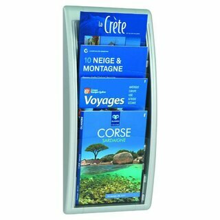 Wandprospekthalter Paperflow 4061, 4 F�cher f�r A4, silber