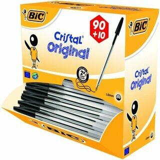 Kugelschreiber BIC Cristal Original, Kappe, Strichst�rke: 0,4mm, swz, 100St