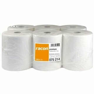 Papierhandtuchrolle Temca Racon 75214, 2-lagig, 21 cm x 130 m, hochwei�, 6 St�ck
