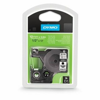 Schriftband Dymo D1 16953, Breite: 12mm, Nylon, schwarz/wei�