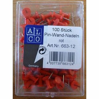 Pinnadeln Alco 663, 7,5 x 24 mm, rot, 100 St�ck