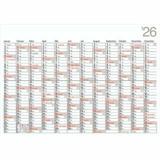 Bühner Plakatkalender DELTA K12, 12 M/1S, 98 x 68,5 cm, 2026