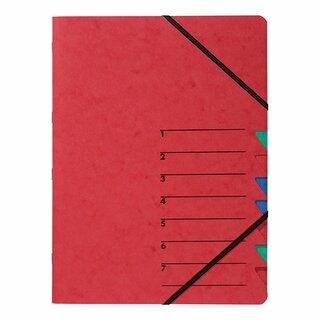 Ordnungsmappe Pagna 24061, 7 F�cher, mit Gummizug, rot