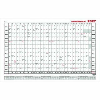 G�ss Plakatkalender Nr. 5-1, Jahresplaner, 12 Monate, 140 x 84,1cm (A0), 2027