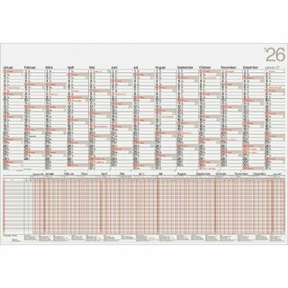 Rido-Ide Jahresplaner 7033710006, Urlaubskalender fr 26 MA, 2026