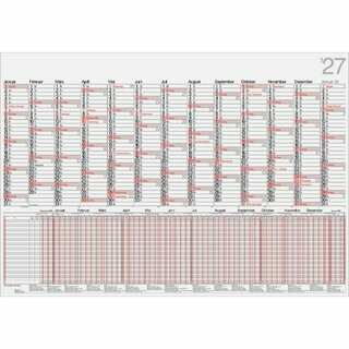 Rido-Ide Jahresplaner 7033710006, Urlaubskalender f�r 26 MA, 2027