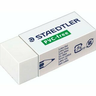 STAEDTLER Radierer PVC-free 525 B30, Kunststoffh�lle, PP, 43 x 19 x 13 mm, wei�