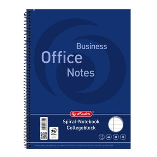 Collegeblock Herlitz 100050246, liniert, 4fach Loch, A4, 70g, wei�, 80 Blatt