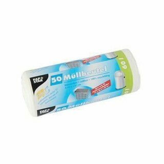 M�llbeutel Papstar 12061, 60 Liter, wei�, 50 St�ck
