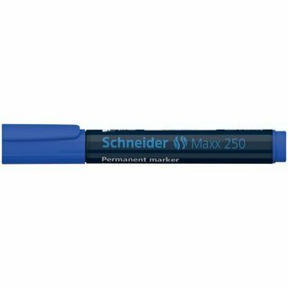 Permanentmarker Schneider Maxx 250, Keilspitze, Strichst�rke: 2+7mm, blau