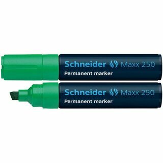 Permanentmarker Schneider Maxx 250, Keilspitze, Strichst�rke: 2+7mm, gr�n