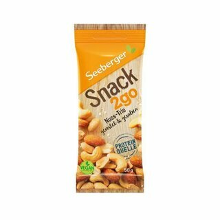 Seeberger Snack2go Nuss-Trio Nuss-Kern-Mischung, gerstet & gesalzen, 12 x 50 g