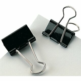 Foldback-Klemmer, Breite: 19mm, Klemmweite: 7mm, farblich sortiert, 12 St�ck