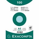 Karteikarten von Exacompta K5 A5 blau liniert, 100 St�ck