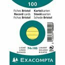 Karteikarte Exacompta A7, liniert, gelb, 100 St�ck