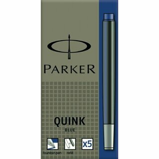 Tintenpatronen Parker S0116240 Quink Z44, Gro�raumpatronen, k�nigsblau, 5 St�ck