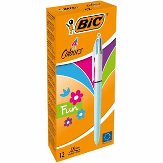4-Farbkugelschreiber BIC 887777, 4 Colours Fashion, Strichst�rke: 0,4mm