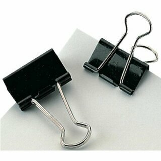 Foldback-Klemmer, Breite: 15mm, Klemmweite: 7mm, schwarz, 12 St�ck