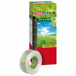Klebefilm Tesa tesafilm 57074 eco + clear, �kologisch, 19mm x 33m, 7+1 St�ck