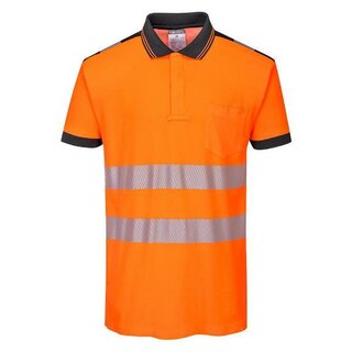 Portwest T180ObrXXXL Hi-Vis Cotton Comfort Poloshirt , orange/schwarz, Gr. XXXL