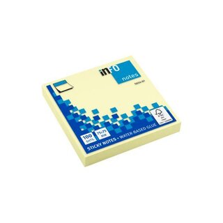 Info Notes 565401 Haftnotizen, 75x75mm, pastellgelb, 12 St�ck