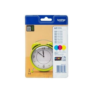 Brother LC125XLRBWBP Tinte, 1200 Seiten, 3 Farbig
