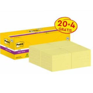 Post-It Super Sticky Notes, 76x76mm, gelb, 24 St�ck