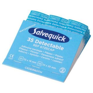Salvequick Pflasterstrips 51030126, detektierbar, Ma�e: 66x39 und 72x19, 30 St.