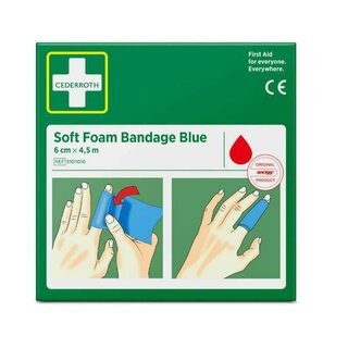 Cederroth Soft Foam Bandage Blue 51011010, 6cm x 4,5m