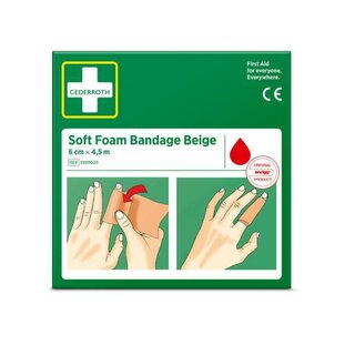 Cederroth Soft Foam Bandage Beige 51011020, 6cm x 4,5m