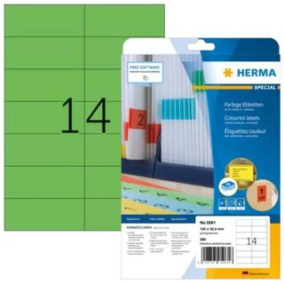 Etiketten Herma 5061, 105 x 42,3 mm (LxB), gr�n, 280 St�ck