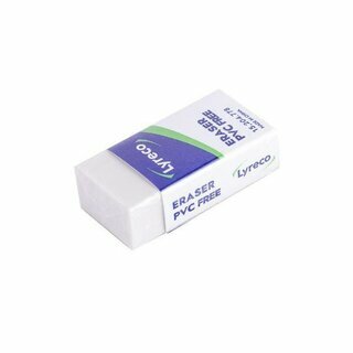 Radierer, kurz, Kunststoff PVC-frei, wei�