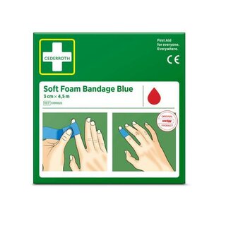 Cederroth Soft Foam Bandage Blue 51011022, 3cm x 4,5m