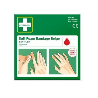 Cederroth Soft Foam Bandage Beige 51011018, 3cm x 4,5m